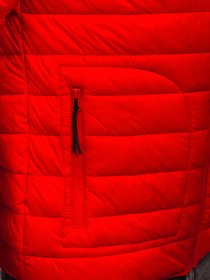 Червена мъжко капитонирано преходно яке Bolf 13007