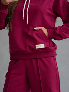 Дамски двуцветен спортен комплект бордо Bolf 82162