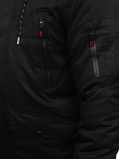 Черно мъжко зимно яке тип парка Bolf 5M3123