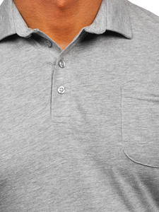 Сива мъжка памучна поло тениска Bolf 143006