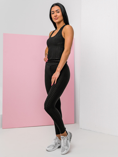 Черен дамски спортен комплект от две части Bolf YW88037