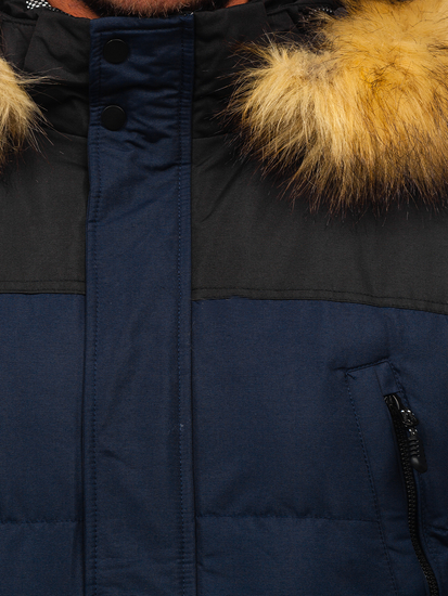 Тъмносиньо мъжко спортно зимно ски яке Bolf 6400