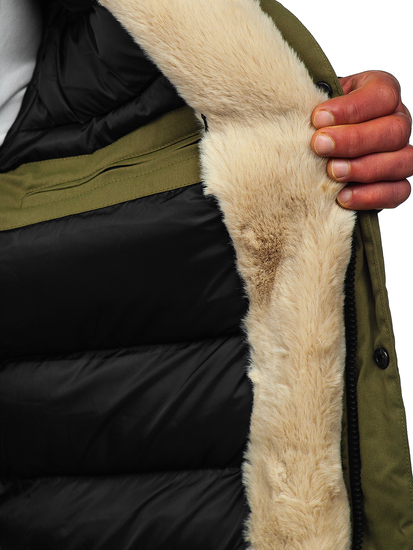 Kаки мъжко яке зимно парка Bolf 22M38