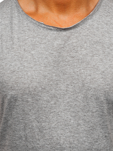 Сив памучен мъжки потник без щампа Bolf 1205