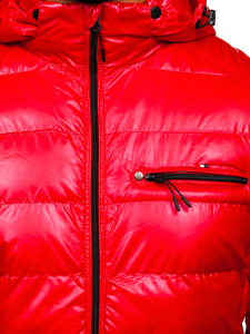 Червено мъжко капитонирано преходно спортно яке Bolf 2147