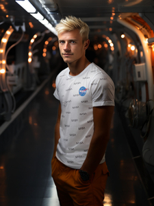 Бяла мъжка тениска с принт Bolf 14950