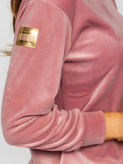 Пепел от рози плюшен дамски анцуг от две части Bolf 8129