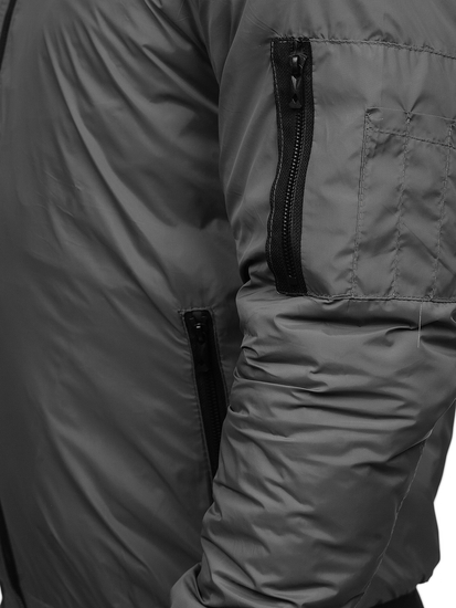 Мъжко преходно яке тип бомбър сиво Bolf AK95