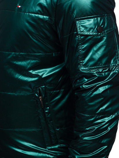 Зелено капитонирано  мъжко преходно спортно яке Bolf 2143