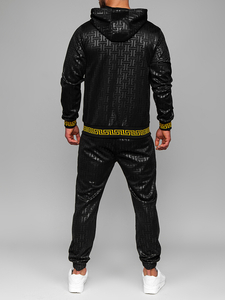 Черен мъжки анцуг с качулка Bolf 3A161