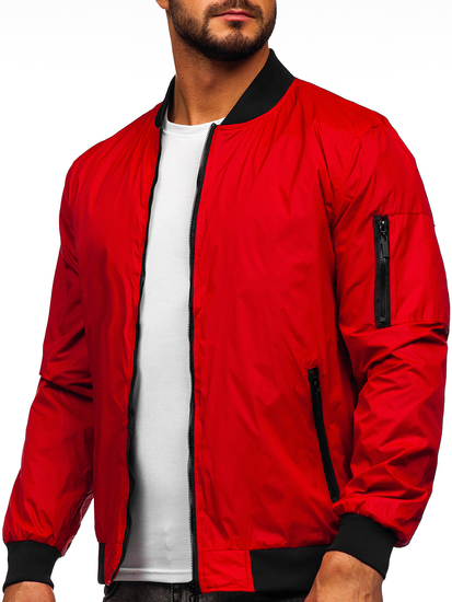 Червено мъжко преходно яке бомбър Bolf 5M708