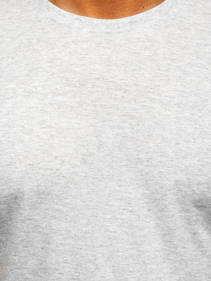 Светлосива мъжка памучна изчистена тениска Bolf 192397