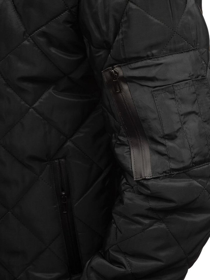 Мъжко преходно яке тип бомбър черно Bolf AK76-A