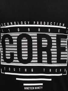 Черен мъжки потник  tank top с принт Bolf 14840