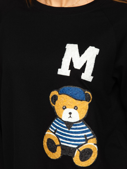 Черен дамски анцуг с апликации Bolf 52308