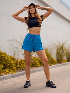 Сини къси дамски спортни панталони Bolf HA22