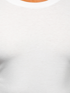 Мъжка тениска с дълъг ръкав с принт бяла Bolf 2088L