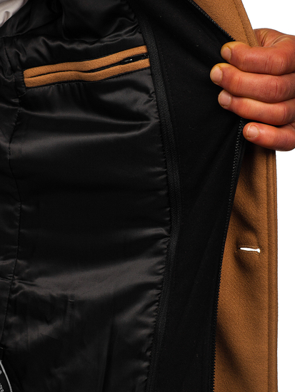 Камел двуредно мъжко зимно палто с подвижна допълнителна яка Bolf 8805