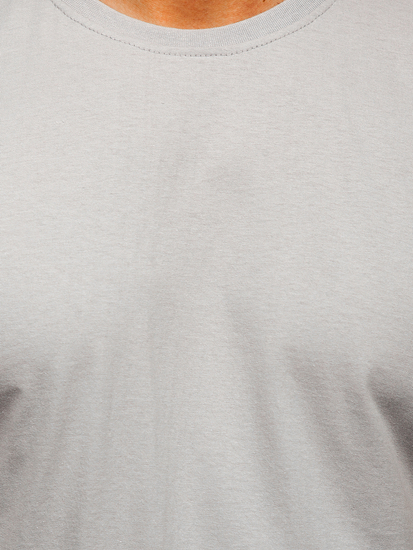 Сива мъжка памучна изчистена тениска Bolf 192397