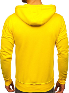Мъжки суитшърт с качулка и цип жълт Bolf 2008