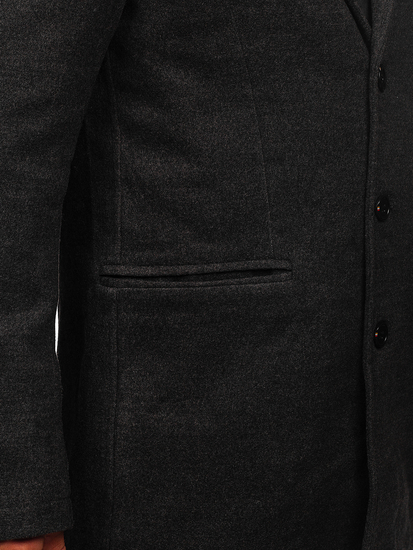 Мъжко зимно палто в цвят графит Bolf 1047