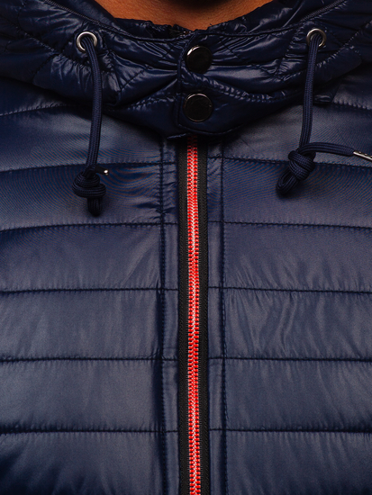 Тъмносиньо преходно мъжко яке капитонирано Bolf 6191