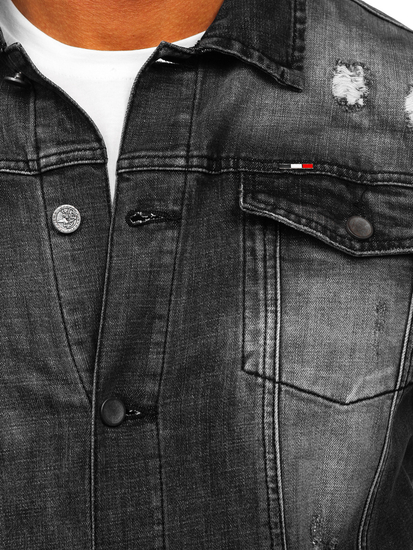 Черно дънково мъжко яке Bolf MJ511G