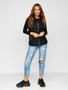 Черен капитониран дамски елек Bolf 5M719