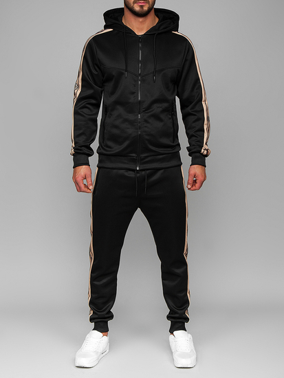 Черен мъжки анцуг с качулка Bolf 3A167