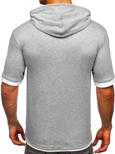 Мъжка тениска без принт сива Bolf 08