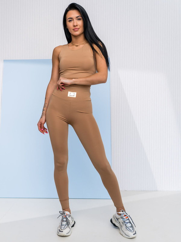 Бежов спортен дамски комплект от две части Fashion Bolf 022