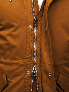 Мъжко зимно яке парка цвят камел Bolf EX838