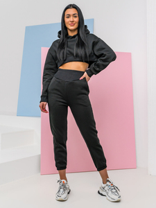 Черен дамски спортен комплект oversize от две части Bolf 8C68