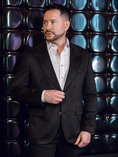 Мъжко кадифено черно яке Bolf 24410