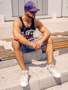 Черен потник с принт Bolf 14832A