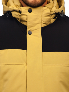 Бежово мъжко зимно яке с качулка Bolf 22M322