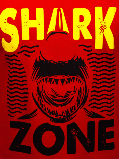 Червена мъжка тениска с принт Bolf KS2652