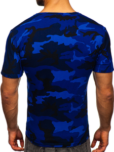 Тъмносиня тениска мъжка камуфлаж Bolf S807