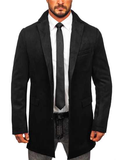 Мъжко зимно палто черно Bolf 1047