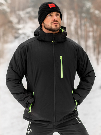 Черно мъжко зимно спортно яке Bolf HH011