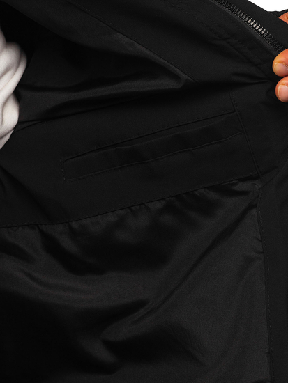 Черно дълго ватирано мъжко зимно яке Bolf 91M9912