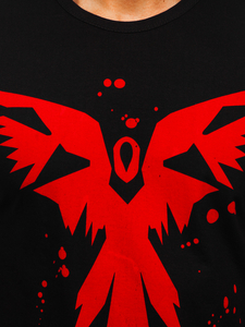 Черен мъжки потник с принт Bolf 14804