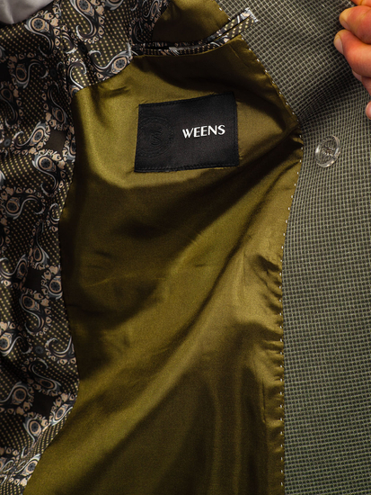 Елегантно мъжко сако с двойно закопчаване в зелено Bolf 005