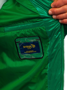 Зелено капитонирано мъжко зимно яке Bolf 9981