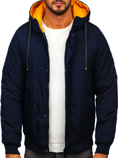 Тъмносиньо мъжко зимно яке Bolf 27M8100