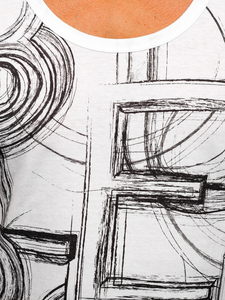 Бял потник с принт Bolf 14846