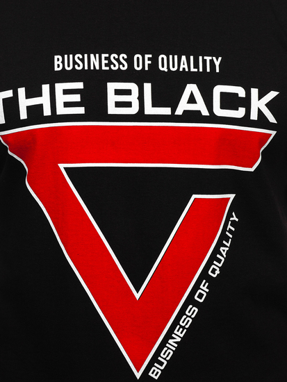 Черна тениска без ръкави тип tank top с принт Bolf 14816