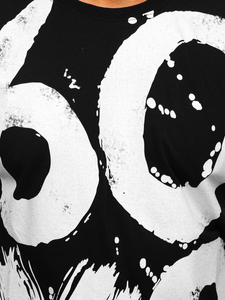 Черна мъжка тениска с принт Bolf 0303м