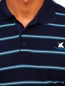 Тъмносиня мъжка тениска с якичка Bolf 14954