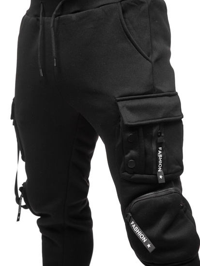 Черно мъжко каргo долнище тип джогър  Bolf HSS118